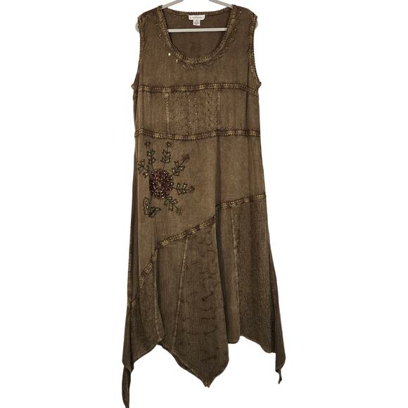 Anna Maxwell Sleeveless Dress With A Handkerchief Hem. Size 1X. - Picture 1 of 10